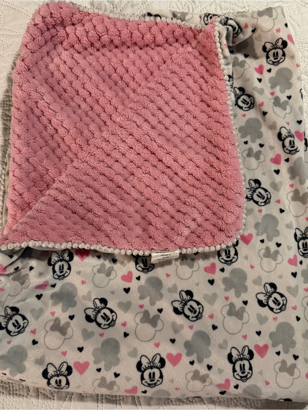 Disney baby Pink Minnie Mouse-Print Kids Blanket Bottoms
